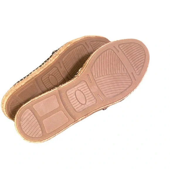 Anthropologie Maypol Espadrille Loafers 6.5 Black Leather Handmade Shoes Size 37 - Picture 6 of 7